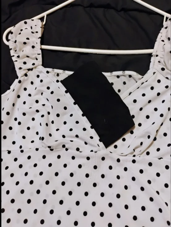 Charlotte Russe Polka Dot One-Shoulder Bow Strap Blouse - M - Picture 5 of 5